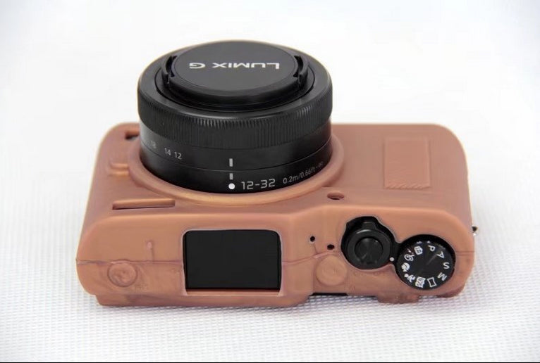 Uniqkart for Panasonic DC-GF9KGK/Lumix DMC-GF9 Silicone Case Protection Flexible Case - Coffee
