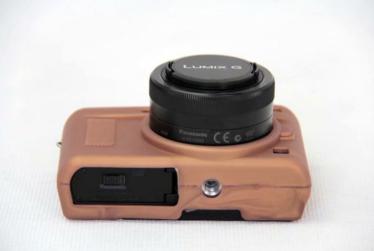 Uniqkart for Panasonic DC-GF9KGK/Lumix DMC-GF9 Silicone Case Protection Flexible Case - Coffee