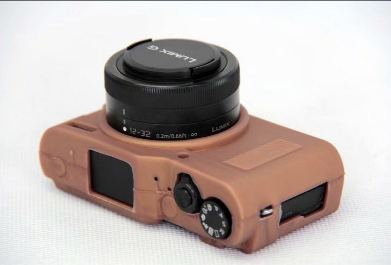 Uniqkart for Panasonic DC-GF9KGK/Lumix DMC-GF9 Silicone Case Protection Flexible Case - Coffee