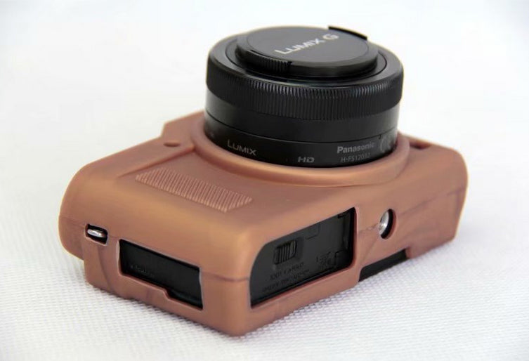 Uniqkart for Panasonic DC-GF9KGK/Lumix DMC-GF9 Silicone Case Protection Flexible Case - Coffee
