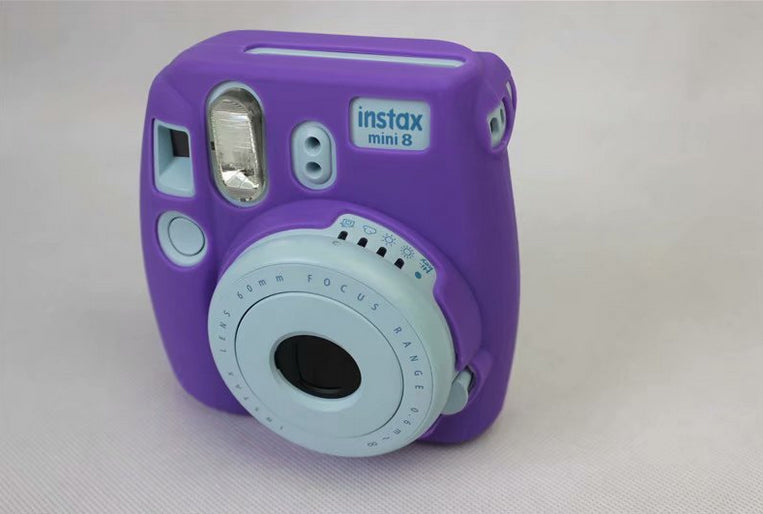 Soft Silicone Protective Case Cover for FUJIFILM Instax Mini 8 - Purple