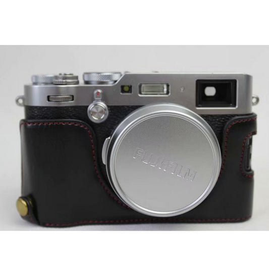 PU Leather Half Camera Case for Fujifilm X100F - Black