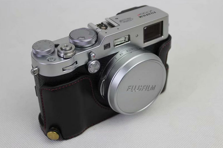 PU Leather Half Camera Case for Fujifilm X100F - Black