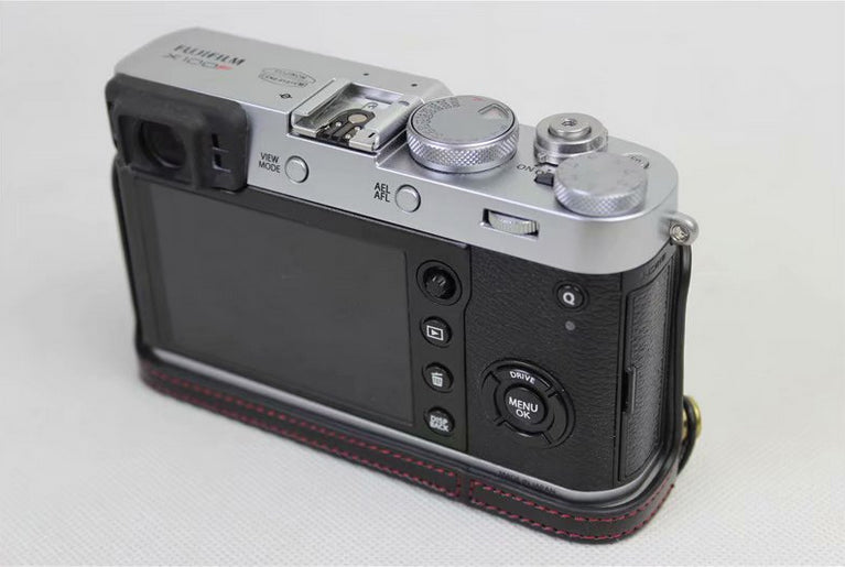 PU Leather Half Camera Case for Fujifilm X100F - Black