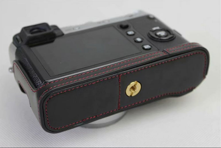 PU Leather Half Camera Case for Fujifilm X100F - Black