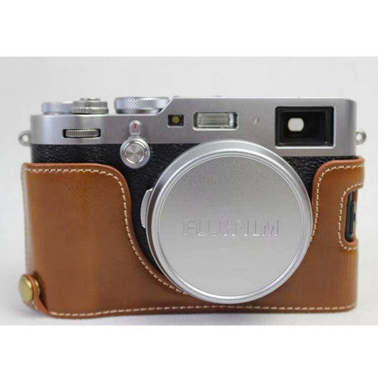 PU Leather Half Camera Protection Cover for Fujifilm X100F - Brown