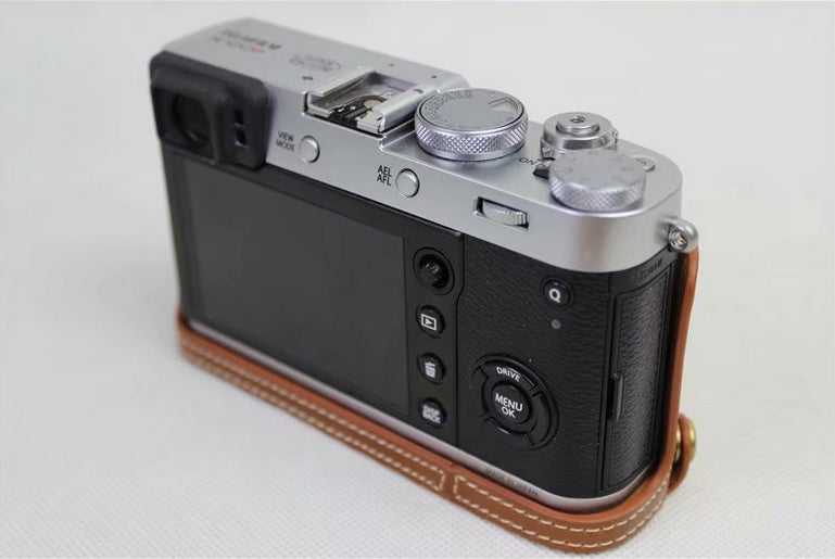 PU Leather Half Camera Protection Cover for Fujifilm X100F - Brown