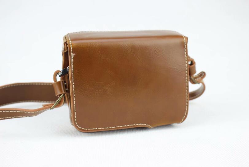Brown - Detachable Base PU Leather Camera Bag Case + Strap for Panasonic GF10