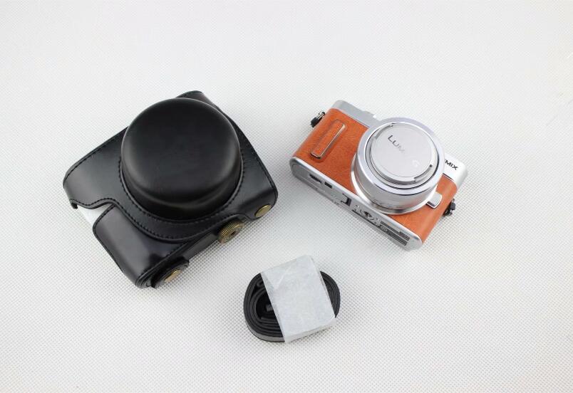 Black - PU Leather Camera Protective Case + Strap for Panasonic GF7/GF8/GF9/GF10