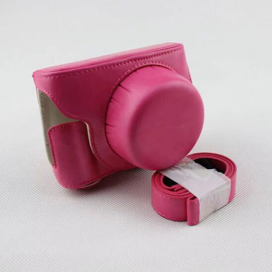 Rose - PU Leather Camera Protective Cover + Strap for Panasonic GF7/GF8/GF9/GF10