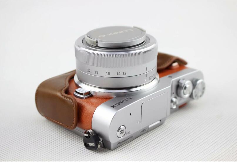 Brown - PU Leather Camera Protection Pouch + Strap for Panasonic GF7/GF8/GF9/GF10