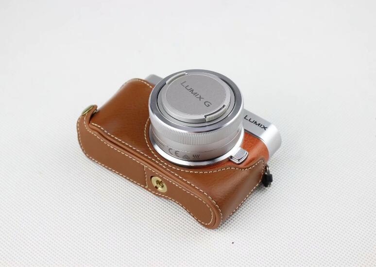 Brown - Genuine Leather Half Camera Protection Case for Panasonic GF7/GF8/GF9/GF10