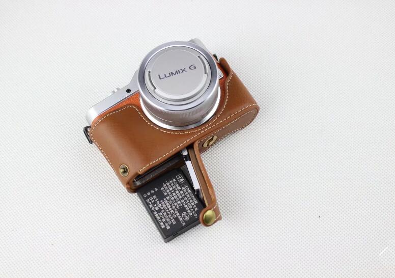 Brown - Genuine Leather Half Camera Protection Case for Panasonic GF7/GF8/GF9/GF10