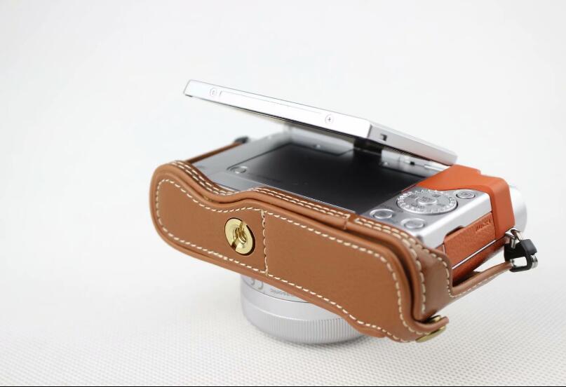 Brown - Genuine Leather Half Camera Protection Case for Panasonic GF7/GF8/GF9/GF10