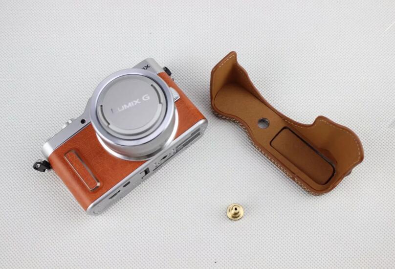 Brown - Genuine Leather Half Camera Protection Case for Panasonic GF7/GF8/GF9/GF10