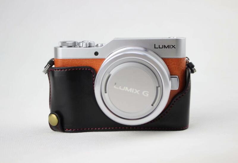 Black - PU Leather Half Camera Case Bag Cover Protector for Panasonic GF7/GF8/GF9/GF10 Camera