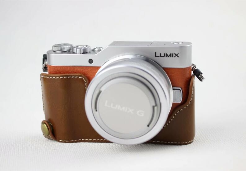 Brown - PU Leather Half Camera Case Bag Cover Protector for Panasonic GF7/GF8/GF9/GF10 Camera