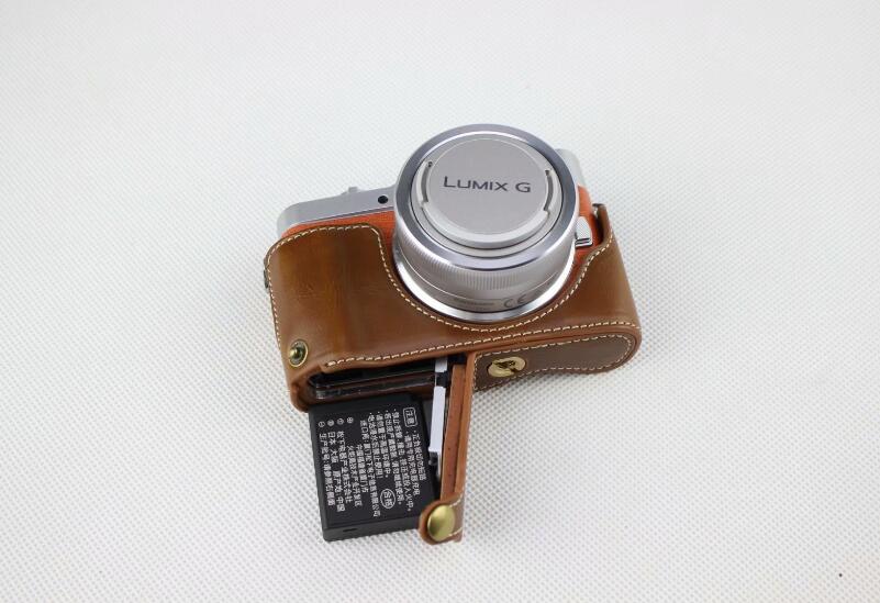 Brown - PU Leather Half Camera Case Bag Cover Protector for Panasonic GF7/GF8/GF9/GF10 Camera