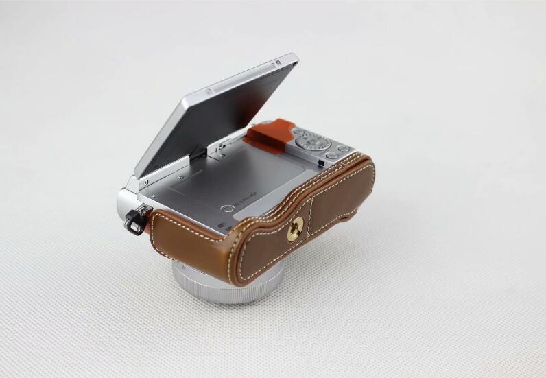 Brown - PU Leather Half Camera Case Bag Cover Protector for Panasonic GF7/GF8/GF9/GF10 Camera