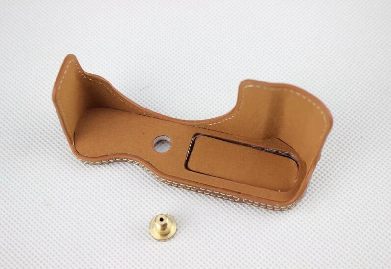 Brown - PU Leather Half Camera Case Bag Cover Protector for Panasonic GF7/GF8/GF9/GF10 Camera