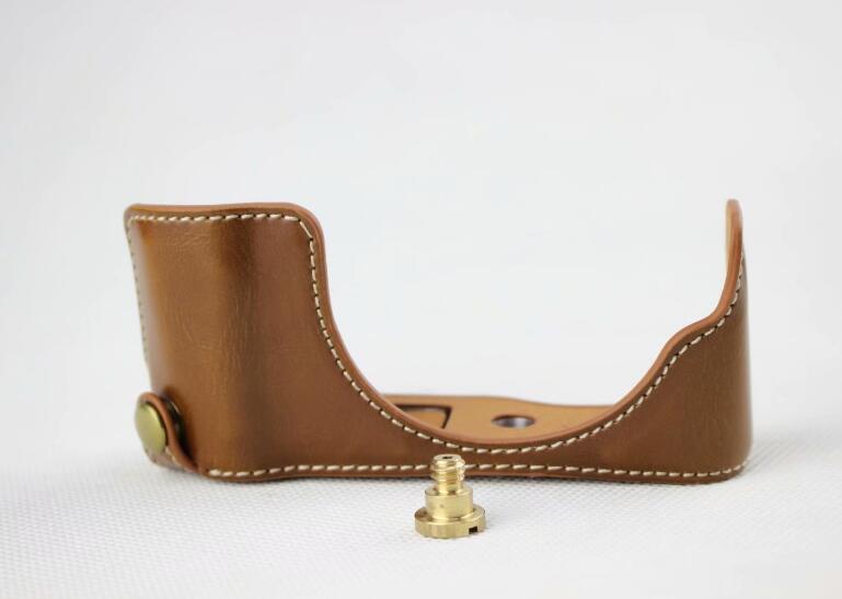 Brown - PU Leather Half Camera Case Bag Cover Protector for Panasonic GF7/GF8/GF9/GF10 Camera
