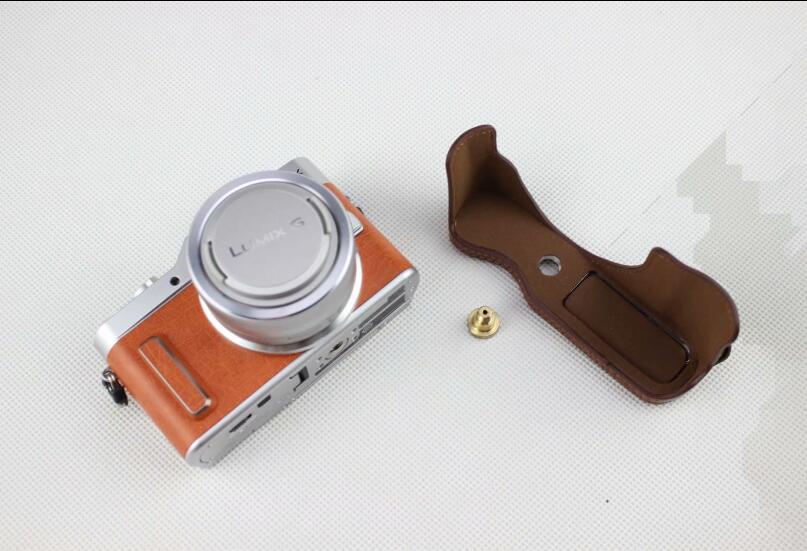 Coffee - PU Leather Half Camera Case Bag Cover Protector for Panasonic GF7/GF8/GF9/GF10 Camera