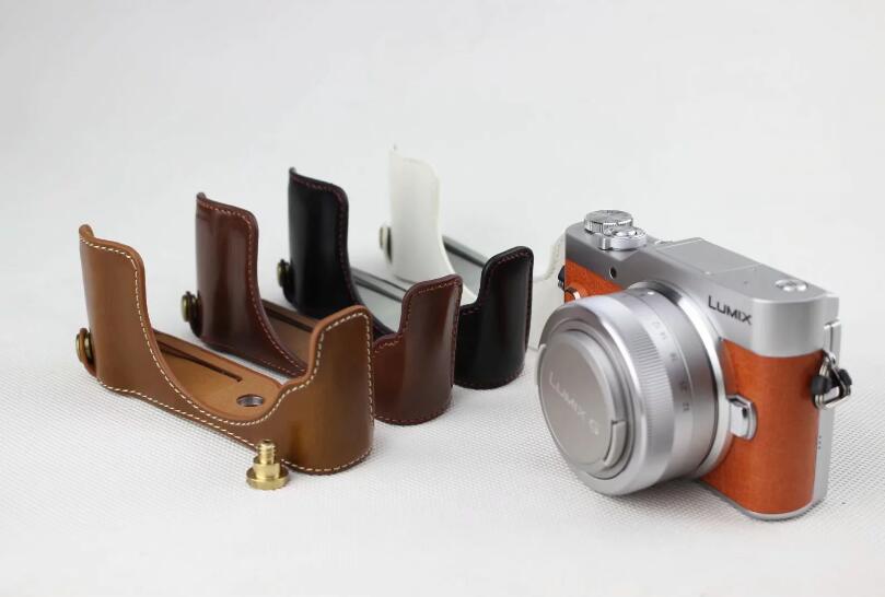Coffee - PU Leather Half Camera Case Bag Cover Protector for Panasonic GF7/GF8/GF9/GF10 Camera