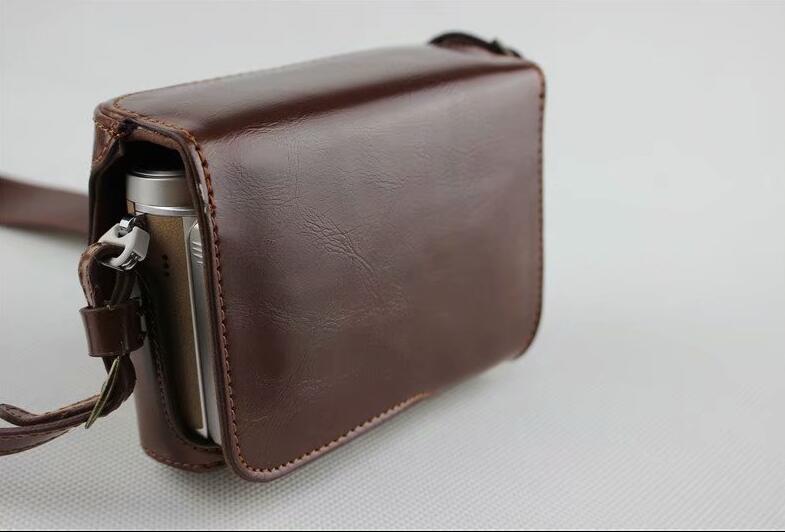 Coffee - PU Leather Half Camera Case Bag Protector for Olympus E-PL9 EPL9 Camera