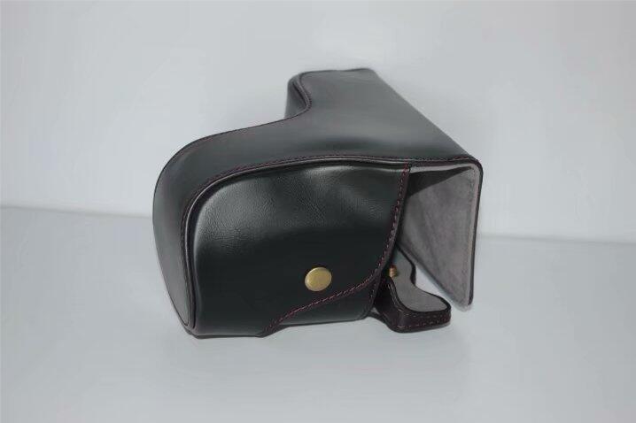 PU Leather Protective Camera Case Bag for SONY ILCE-6000/ILCE-6300/a6000/a6300 18-55mm - Black