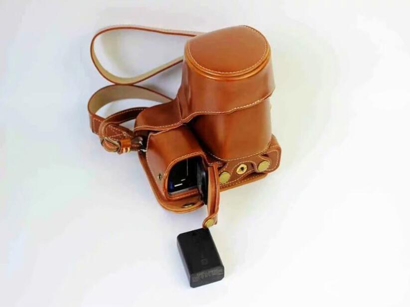 PU Leather Protective Camera Case Cover for SONY ILCE-6000/ILCE-6300/a6000/a6300 18-55mm - Brown