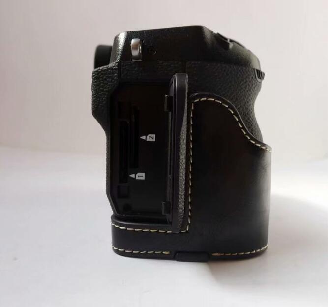 Protective PU Leather Half Bottom Camera Cover for Fujifilm X-H1 - Black