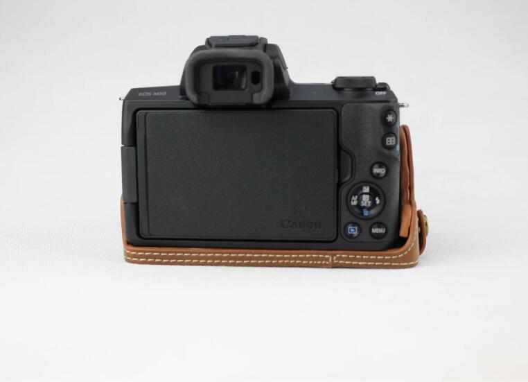 Half Camera PU Leather Protective Case for Canon EOS M50 - Brown
