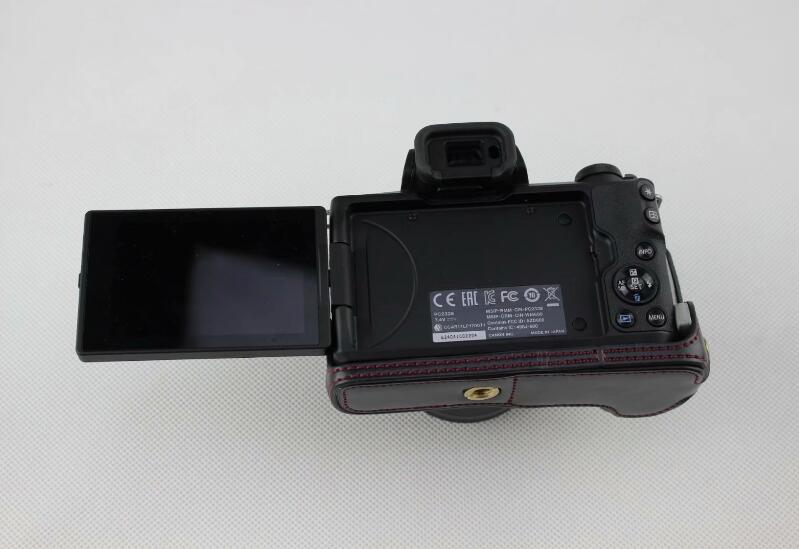 Camera PU Leather Half Case Bottom Shell for Canon EOS M50 - Black