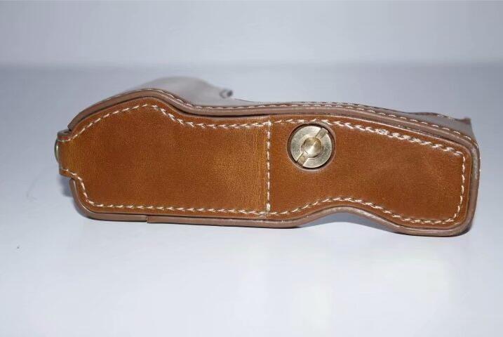 PU Leather Bottom Camera Half Case Bag for Olympus E-PL7 / E-PL8 / E-PL9 - Brown
