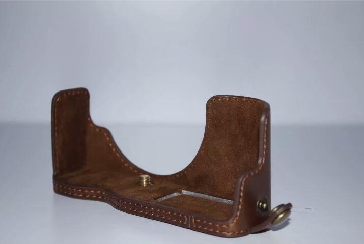 PU Leather Protective Camera Half Bottom Cover for Olympus E-PL7 / E-PL8 / E-PL9 - Coffee