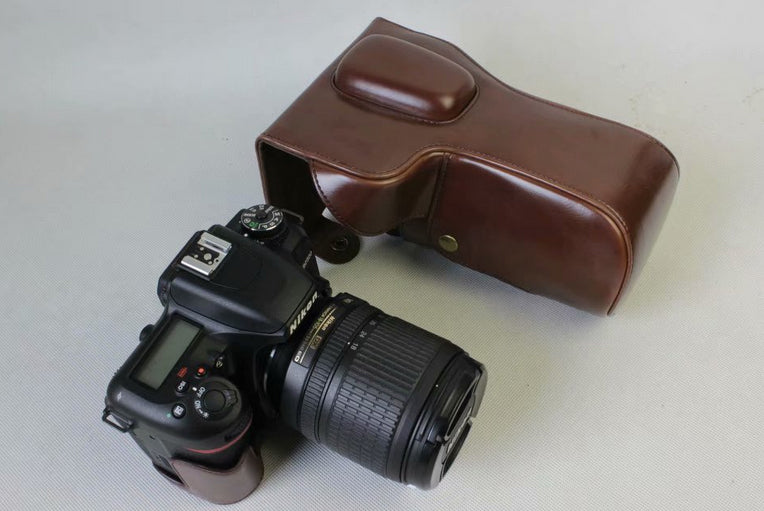 PU Leather Camera Protection Pouch Cover for Nikon D7500 Digital SLR Camera - Coffee