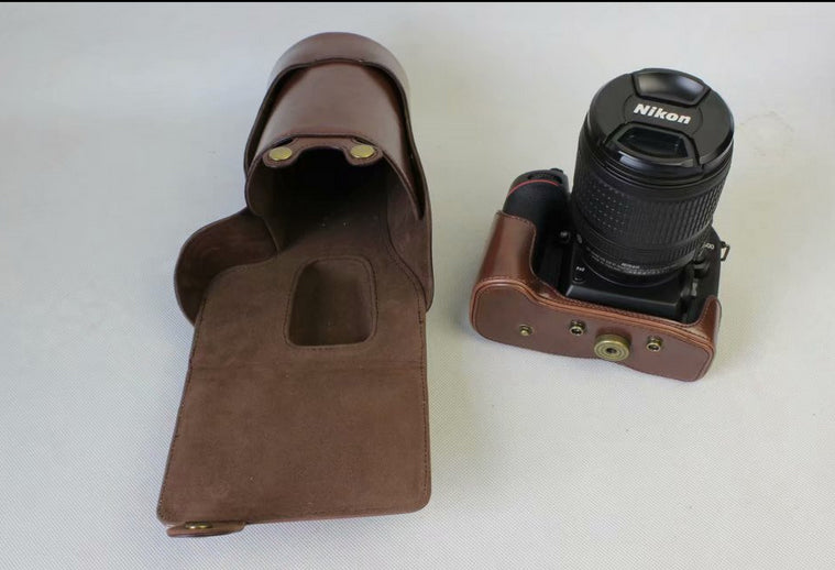 PU Leather Camera Protection Pouch Cover for Nikon D7500 Digital SLR Camera - Coffee