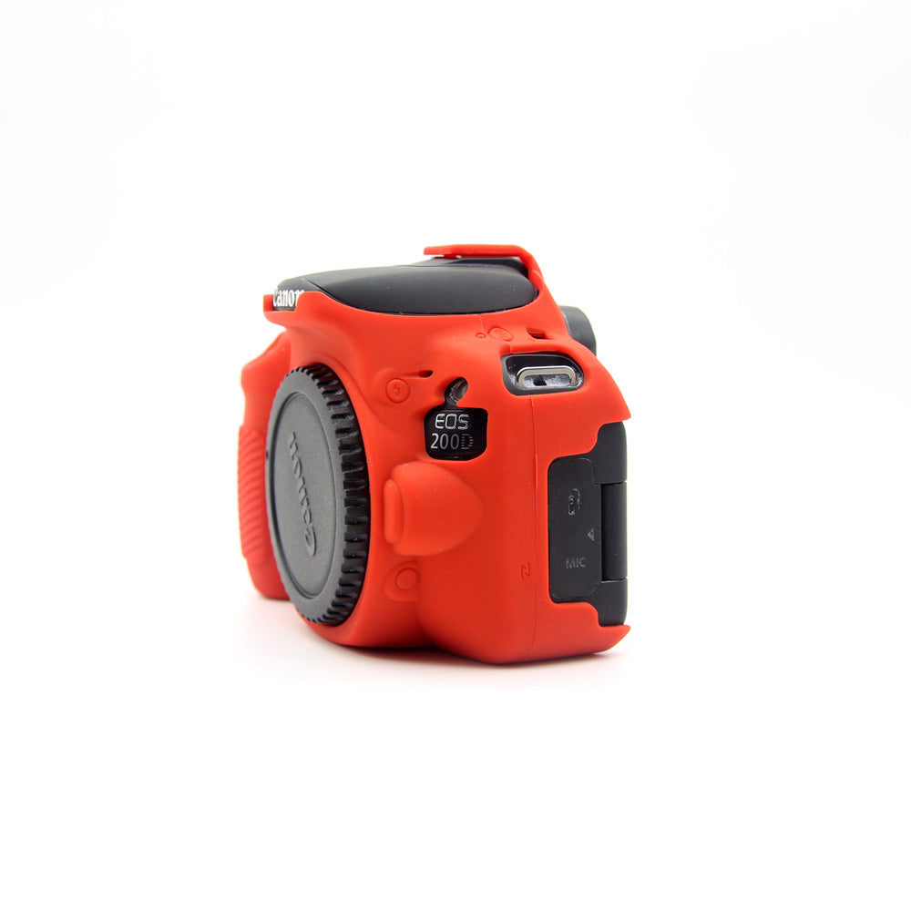 Flexible Silicone Protective Shell Cover for Canon EOS 200D - Red