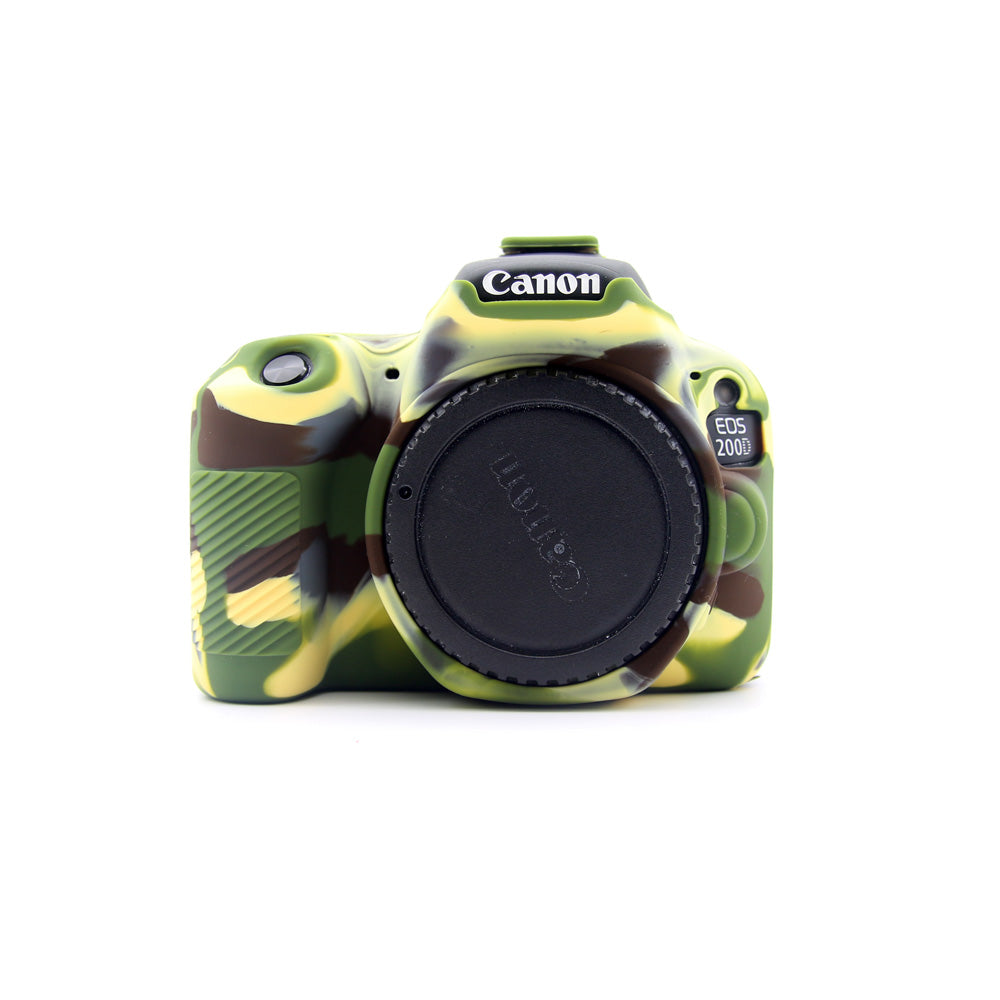 Soft Silicone Camera Case Protector for Canon EOS 200D - Camouflage