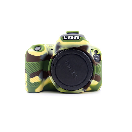 Soft Silicone Camera Case Protector for Canon EOS 200D - Camouflage