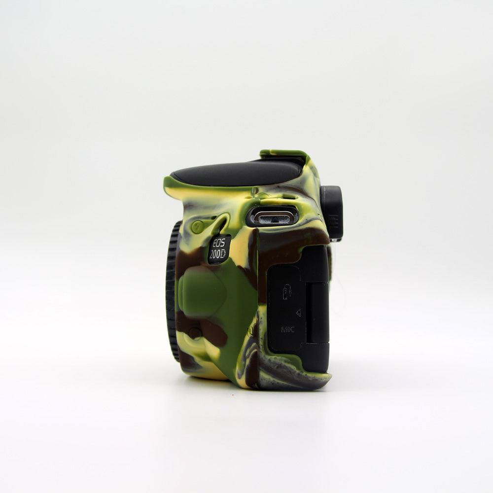 Soft Silicone Camera Case Protector for Canon EOS 200D - Camouflage