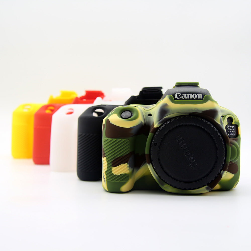 Soft Silicone Camera Case Protector for Canon EOS 200D - Camouflage