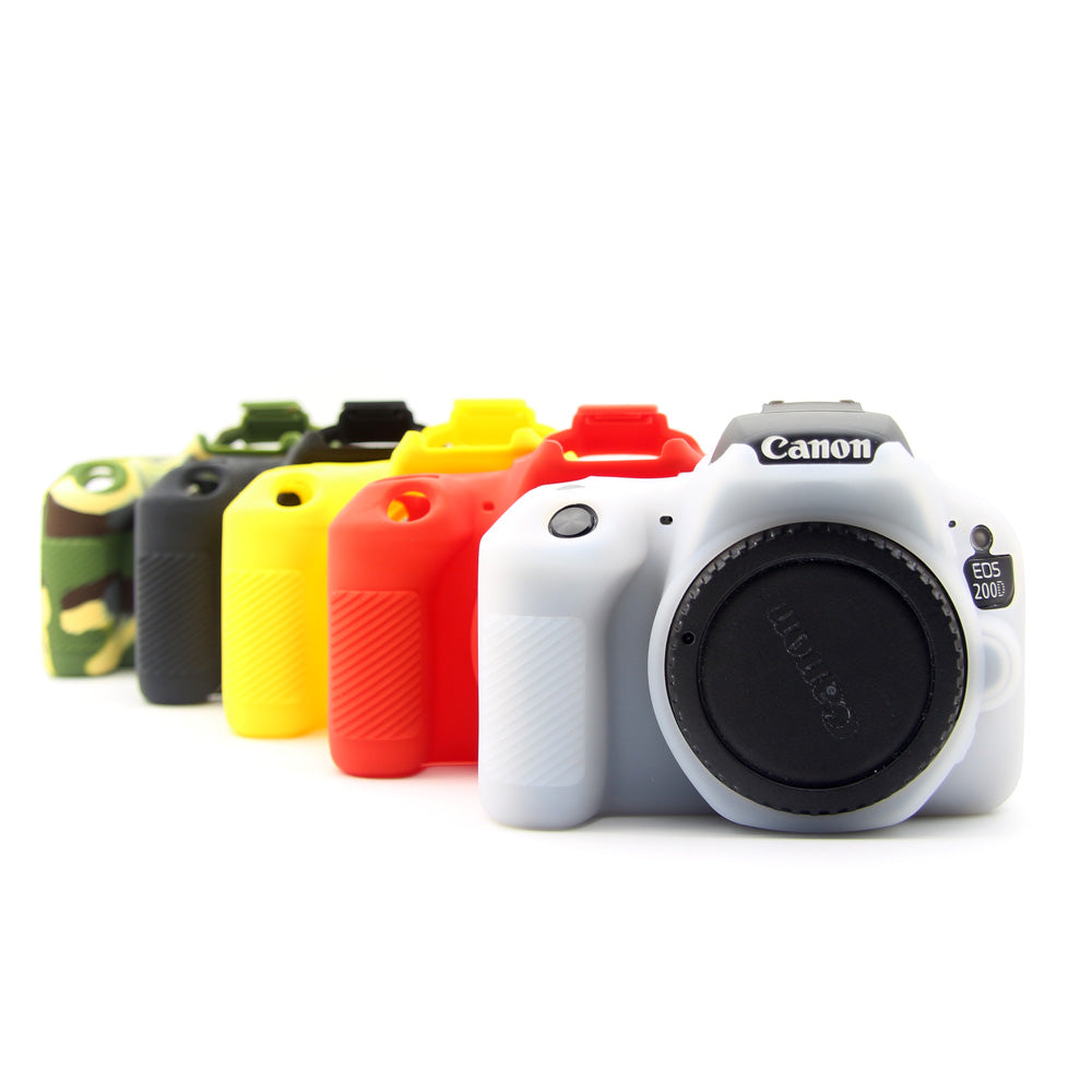 Soft Silicone Camera Case Protector for Canon EOS 200D - Camouflage