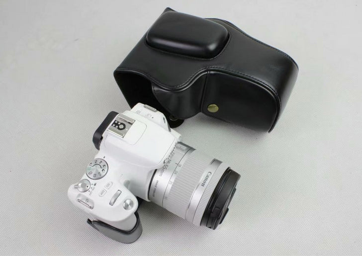 PU Leather Camera Protective Case for Canon EOS 200D - Black