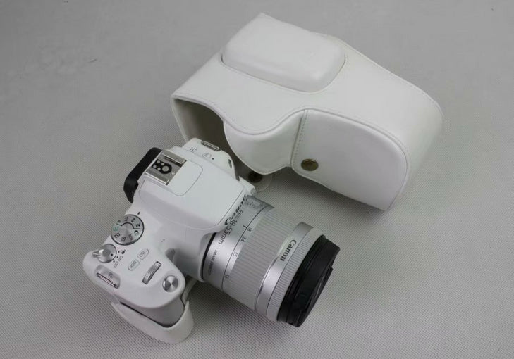 PU Leather Camera Protective Bag for Canon EOS 200D - White