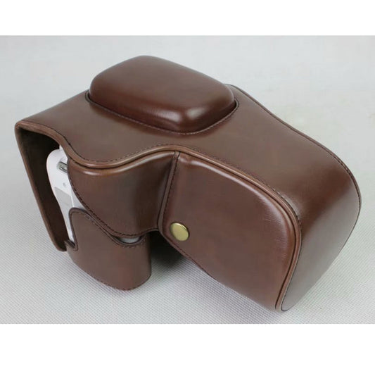 PU Leather Camera Case Bag Protector for Canon EOS 200D - Coffee
