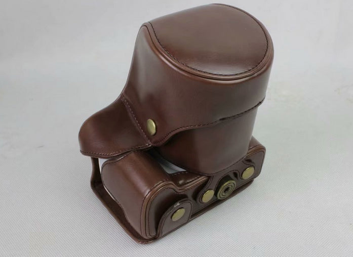 PU Leather Camera Case Bag Protector for Canon EOS 200D - Coffee