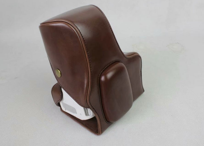 PU Leather Camera Case Bag Protector for Canon EOS 200D - Coffee