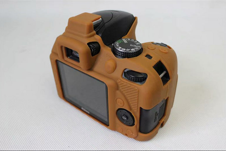 Soft Silicone Protection Shell Cover for Nikon D3400 DSLR Camera - Coffee