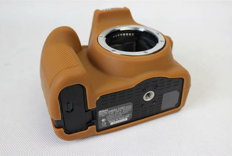 Soft Silicone Protection Shell Cover for Nikon D3400 DSLR Camera - Coffee